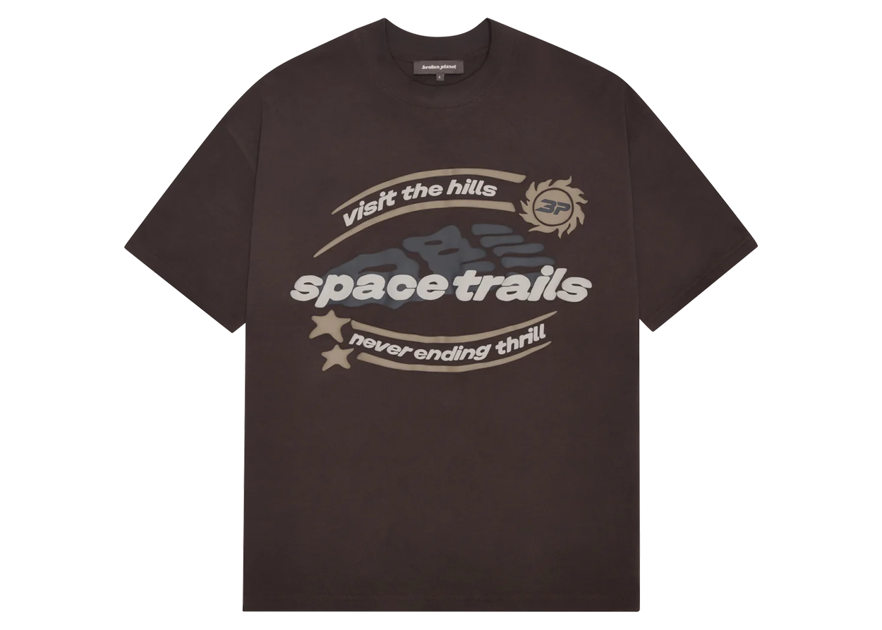 Broken Planet Market 'Space Trails' T-Shirt (Mocha Brown)