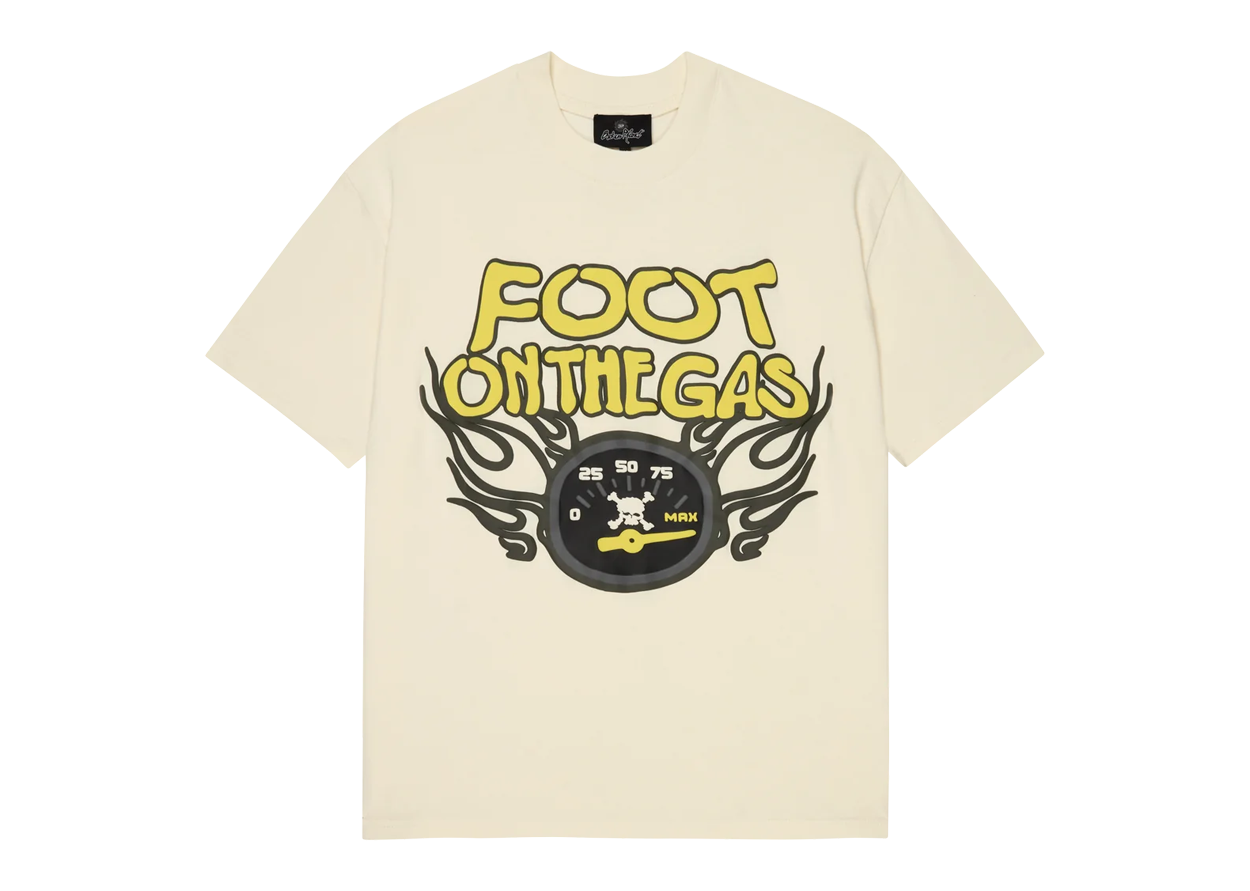 Broken Planet Market 'Foot On The Gas' T-Shirt (Vanilla White)