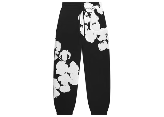 Denim Tears Big Cotton Wreath Sweatpants (Black)