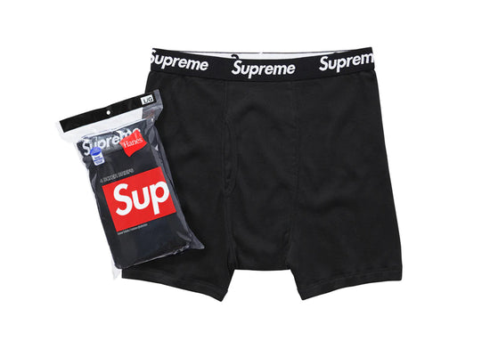 Load image into Gallery viewer, Supreme Hanes &amp;#39;Boxer Briefs&amp;#39; 4 Pack (Black)
