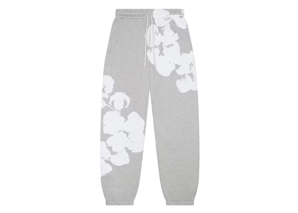 Denim Tears Big Cotton Wreath Sweatpants (Grey)