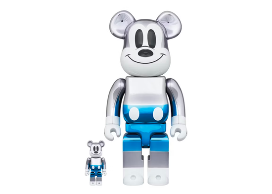 Bearbrick x Disney x Fragment Design 'Mickey Mouse' 100% & 400% Set (Blue Version)