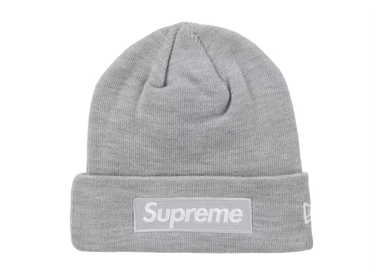 Supreme x New Era Box Logo Beanie (Grey) 2024