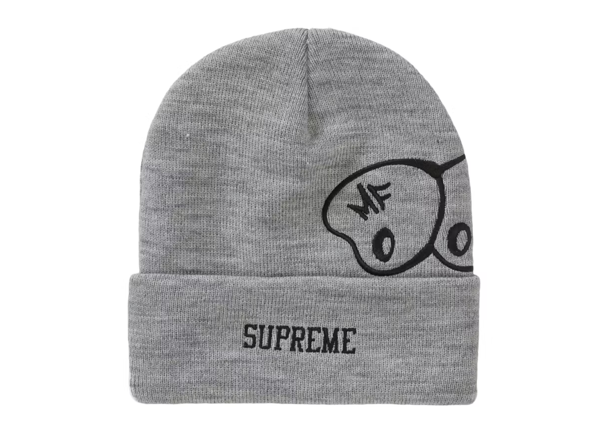 Supreme x MF DOOM Beanie Heather Grey Origin Kicks