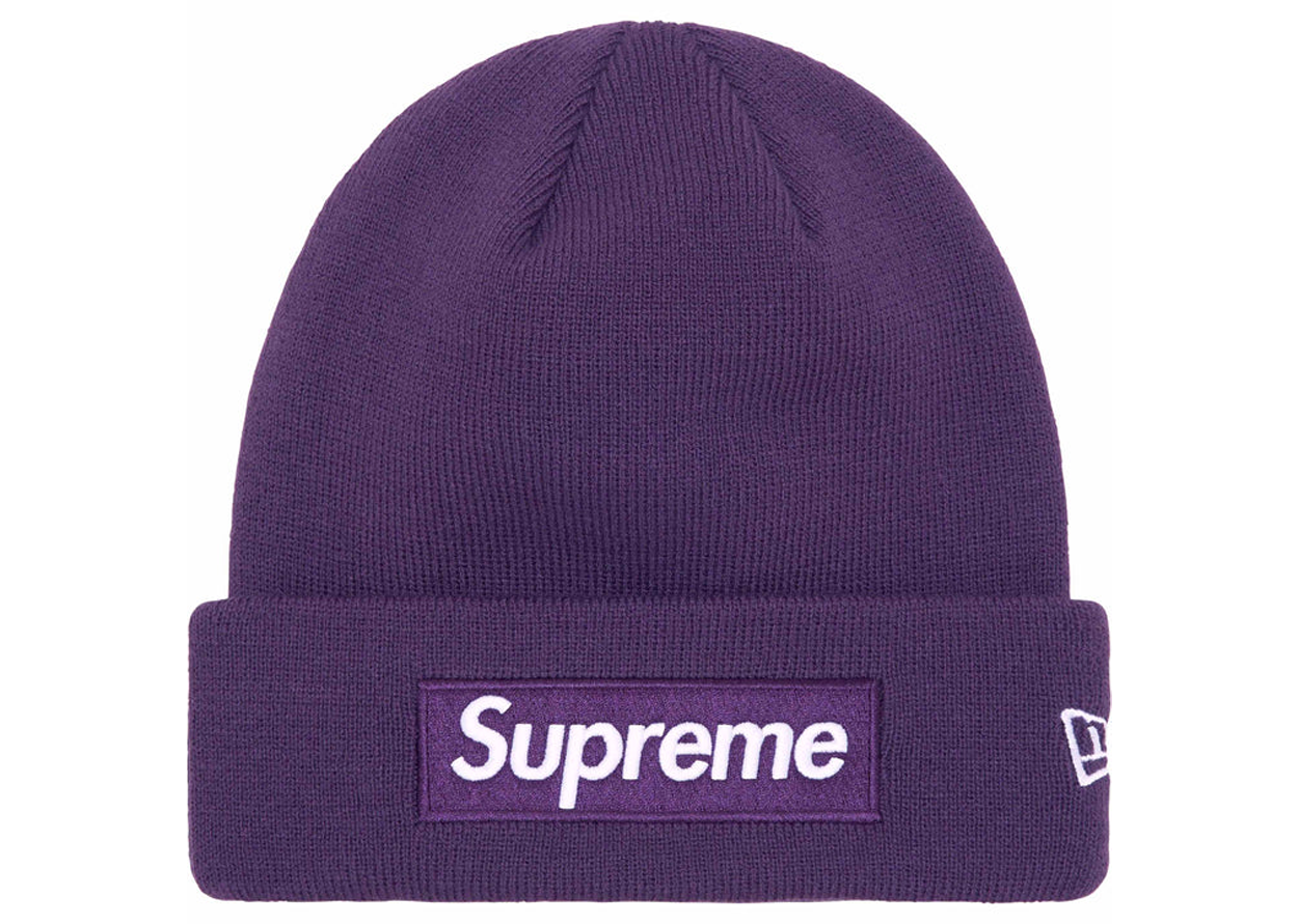 Supreme x New Era Box Logo Beanie (Dark Purple) FW23 – Origin Kicks