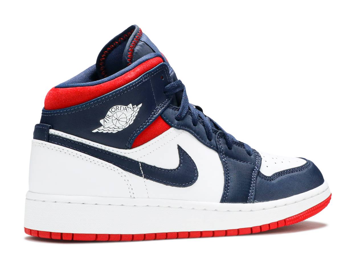 Load image into Gallery viewer, Air Jordan 1 Mid &amp;#39;USA Olympic&amp;#39; (GS)
