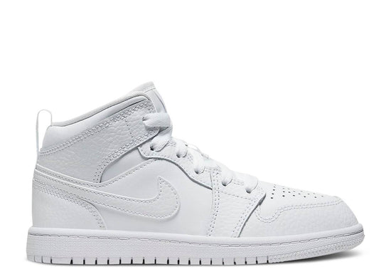 Load image into Gallery viewer, Air Jordan 1 Mid &amp;#39;Triple White&amp;#39; (PS)
