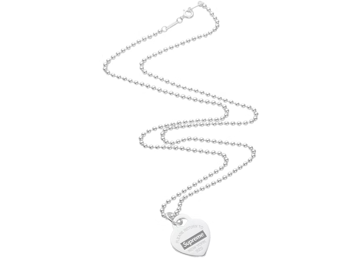 Supreme x Tiffany & Co. Heart Tag Pendant 'Silver'